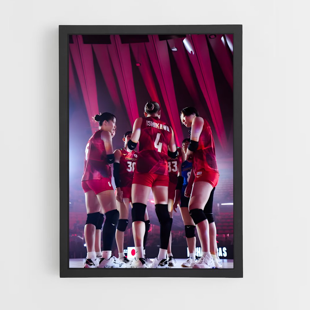 Poster Équipe Rouge de Volley – affiche Volleyball (vue 2)